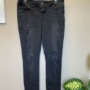 Maurices Women’s Black Destroyed Skinny Jeans